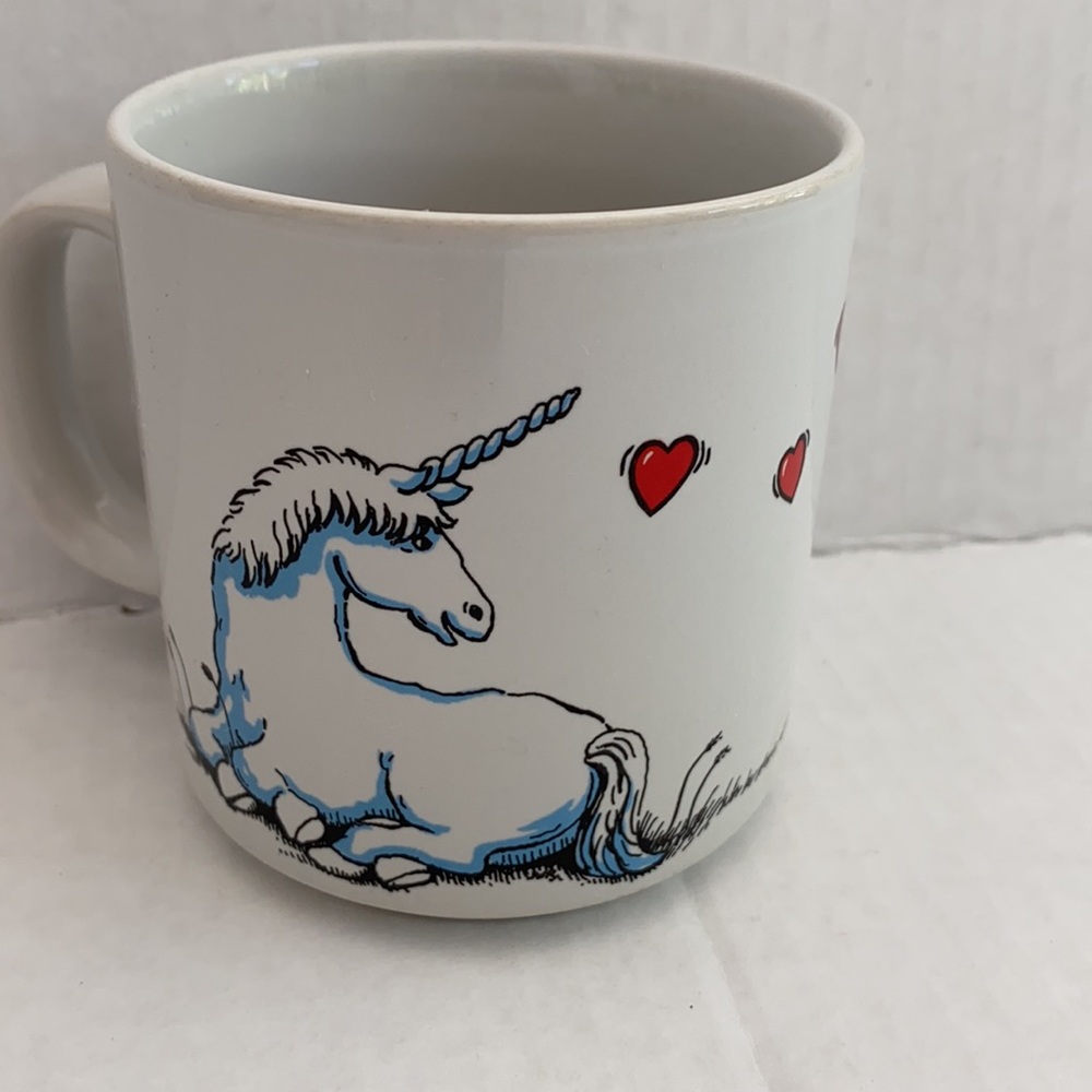 Vintage Russ unicorn heart mug whimsical